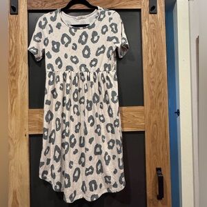 Reborn J Leopard Print Babydoll Dress Small Boutique Animal Print